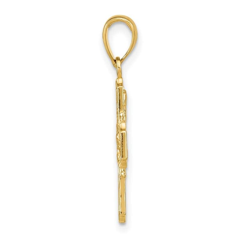 Curata 10k or 14k Yellow Gold 18" 29x19mm Four Way Cross Medal Necklace