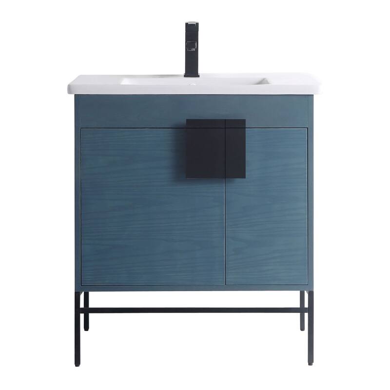 Modern Bathroom Vanity Set, Vireous China Sink Top 30"