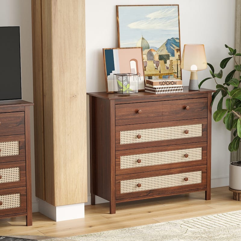 Sideboard Buffet Cabinet with 4 Drawers,Modern Wooden Console Cabinet for Kitchen,Living Room, Hallway