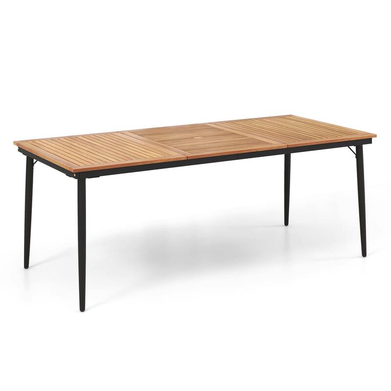 Costway 79" Outdoor Dining Table for 8 Acacia Wood Patio Table with - See Details