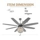 preview thumbnail 2 of 8, Cusp Barn 65" Chrome Ceiling Fan with Light and Remote,Gorgeous Crystal Fixture,Modern Reversible Fan Light,6 Speeds Quiet Motor
