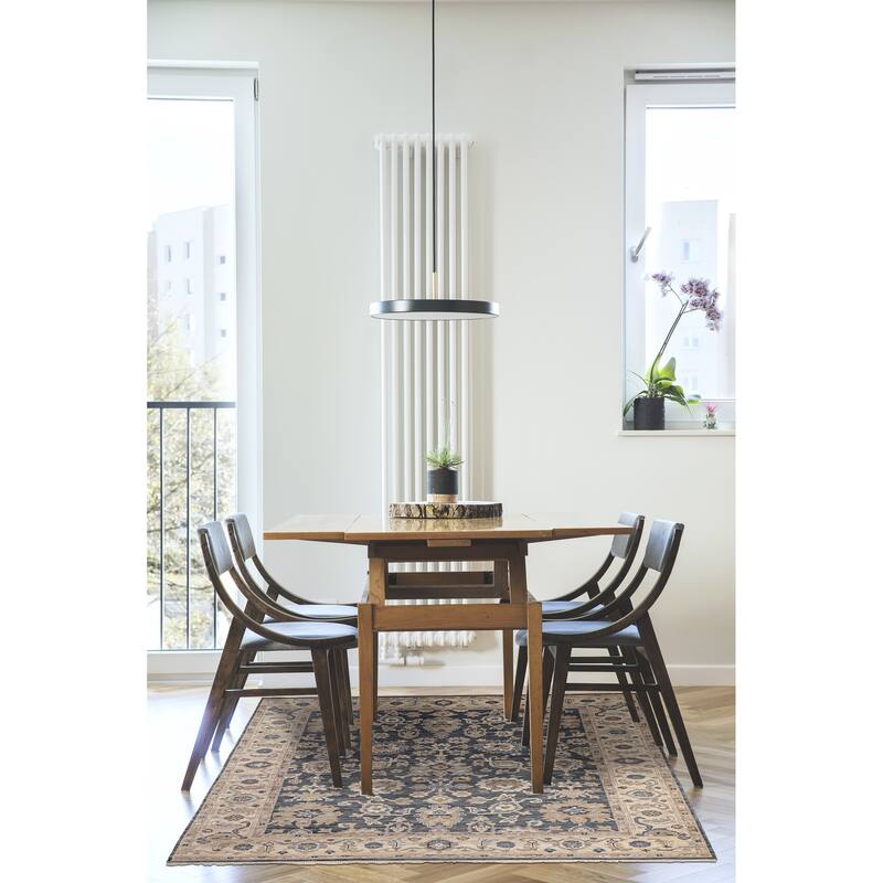 ECARPETGALLERY Hand-knotted Modern Oushak Navy Wool Rug - 8'1 x 10'3