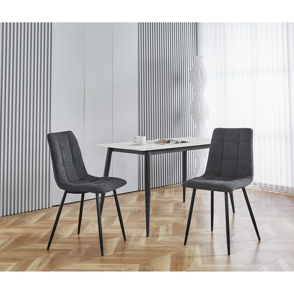 Porthos Home Tomas Fabric Dining Chairs with Steel Legs, Set of 2