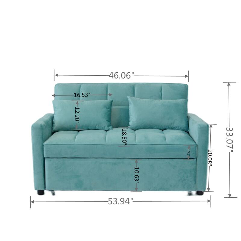 Velvet Double Pull Out Sofa Bed