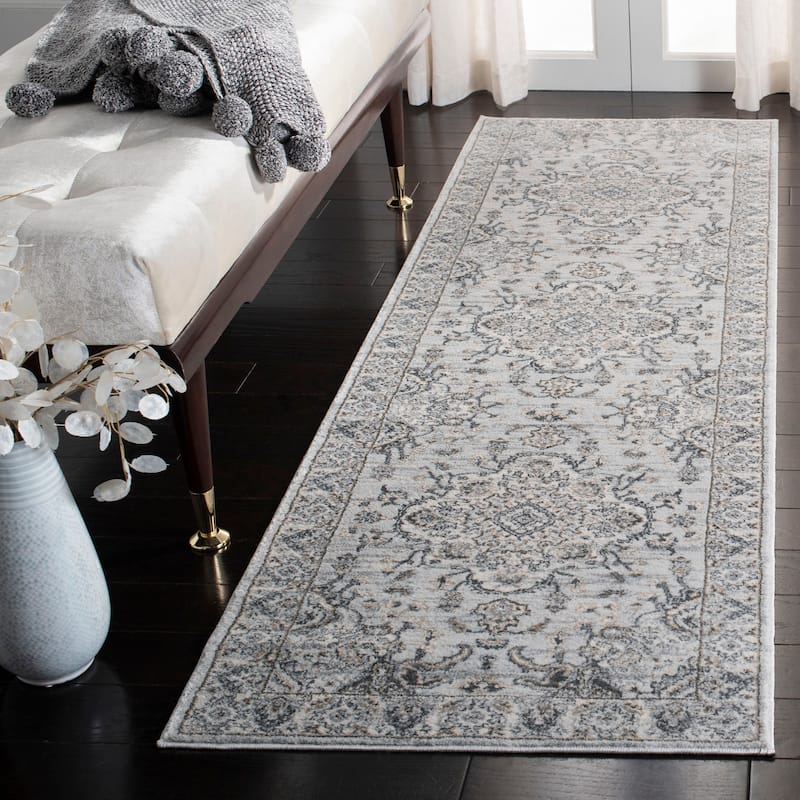 SAFAVIEH Isabella Kristy Vintage Oriental Rug - 2'2" x 11' Runner - Light Grey/Cream