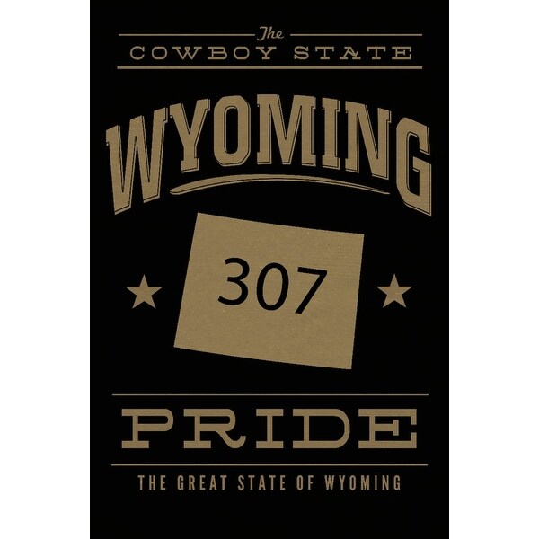 Wyoming State Pride 307 Gold On Black Lantern Press Artwork Art Print Multiple Sizes Available 9 X 12 Art Print