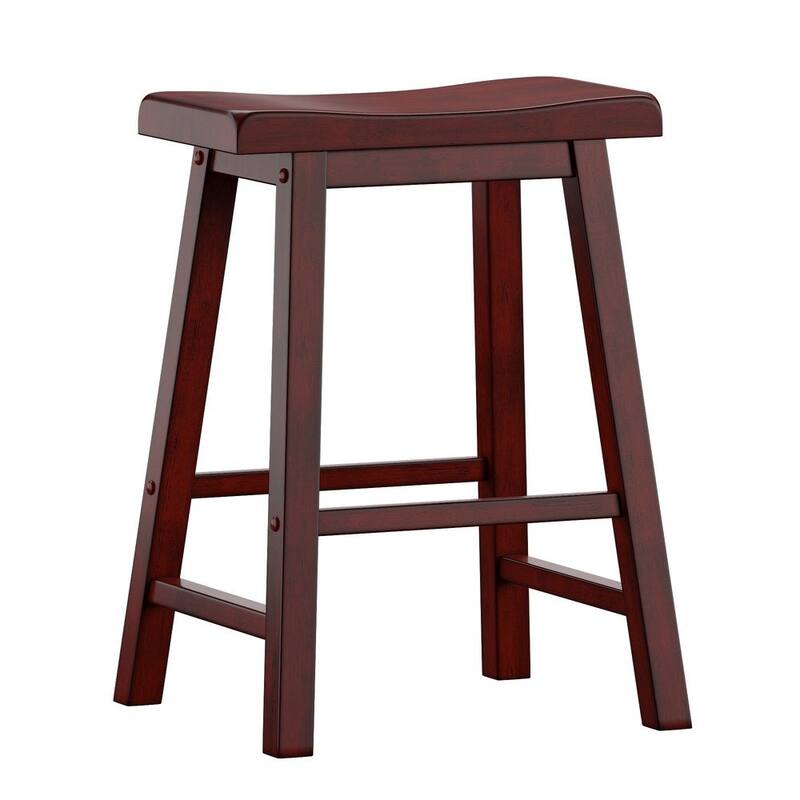 Salvador II Counter Backless Stools (Set of 2) by iNSPIRE Q Classic - Berry Red