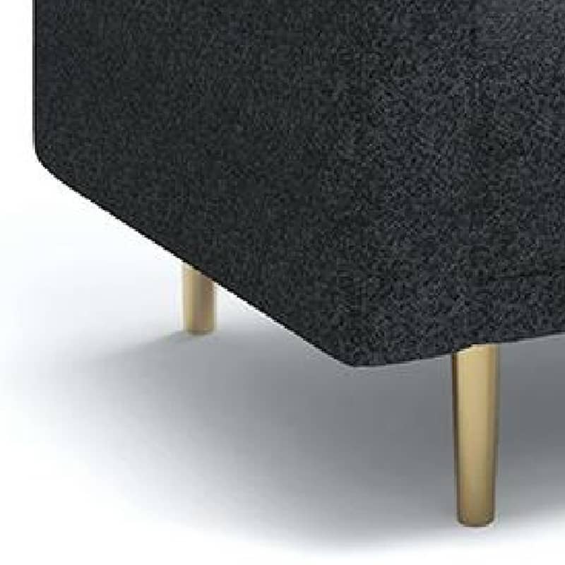Remy Accent Sofa Chair, Black Boucle Seat with Metallic Undertone, Gold Legs