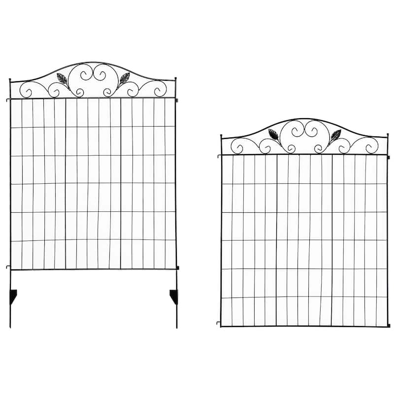 Outsunny Garden Decorative Fence 4 Panels 44in x 12ft Steel Wire Border Edging for Landscaping