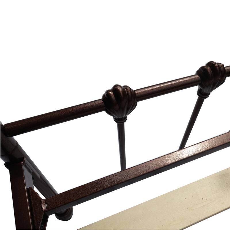 Metal Platform Bed Frame with Headboard and Footboard, Heavy Duty Slat Support/Underbed Storage Space, Vintage Style