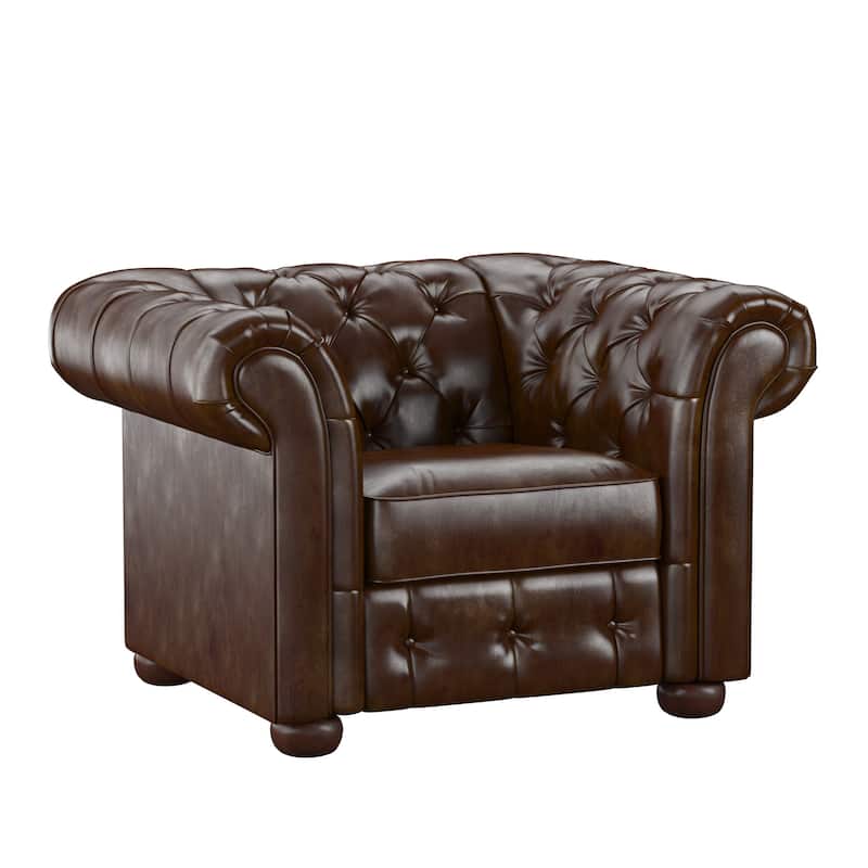 Knightsbridge Tufted Scroll Arm Chesterfield Chair by iNSPIRE Q Artisan