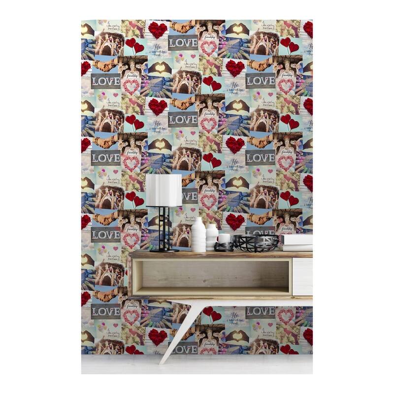 Fine Decor Cara Multicolor Collage Wallpaper