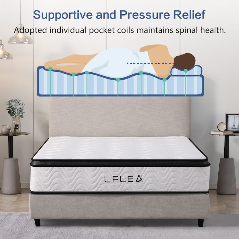 Lplea 12 Inch Hybrid Gel Memory Foam Mattress