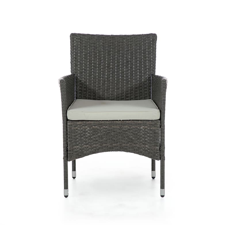 Zaara Compact Contemporary Wicker 3-Piece Outdoor Wicker Conversation Set by M&L Co