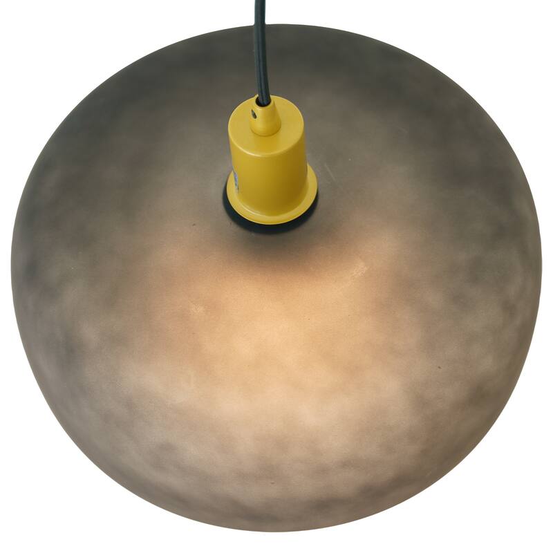 Glam Matte Black Pendant Light with Brass Accents