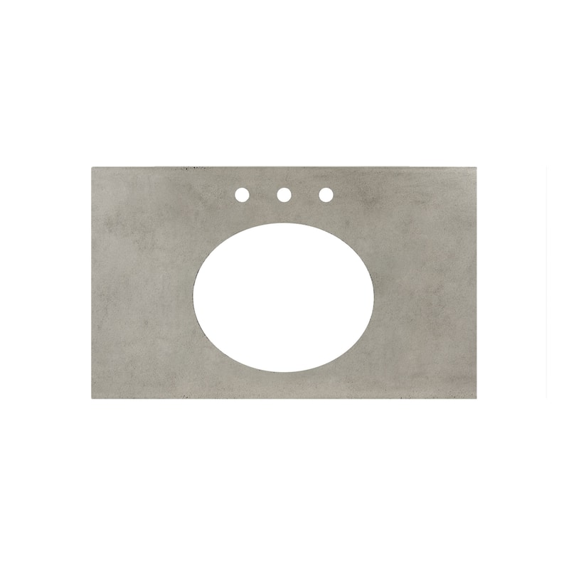 NativeStone Concrete Vanity Top - Oval Sink Cutout with 8" Widespread Faucet Holes (Top Only)