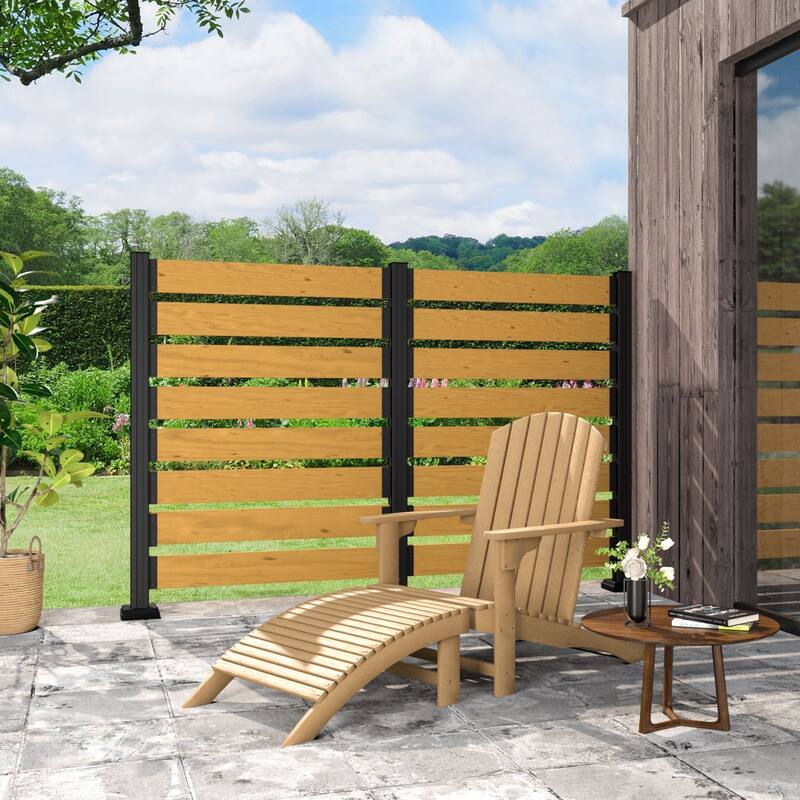 VEIKOUS Versatile 4-Sided Wooden Privacy Panels, L-Shape or Straight Line Fence for Garden, Pool, AC Unit, and Trash Enclosure