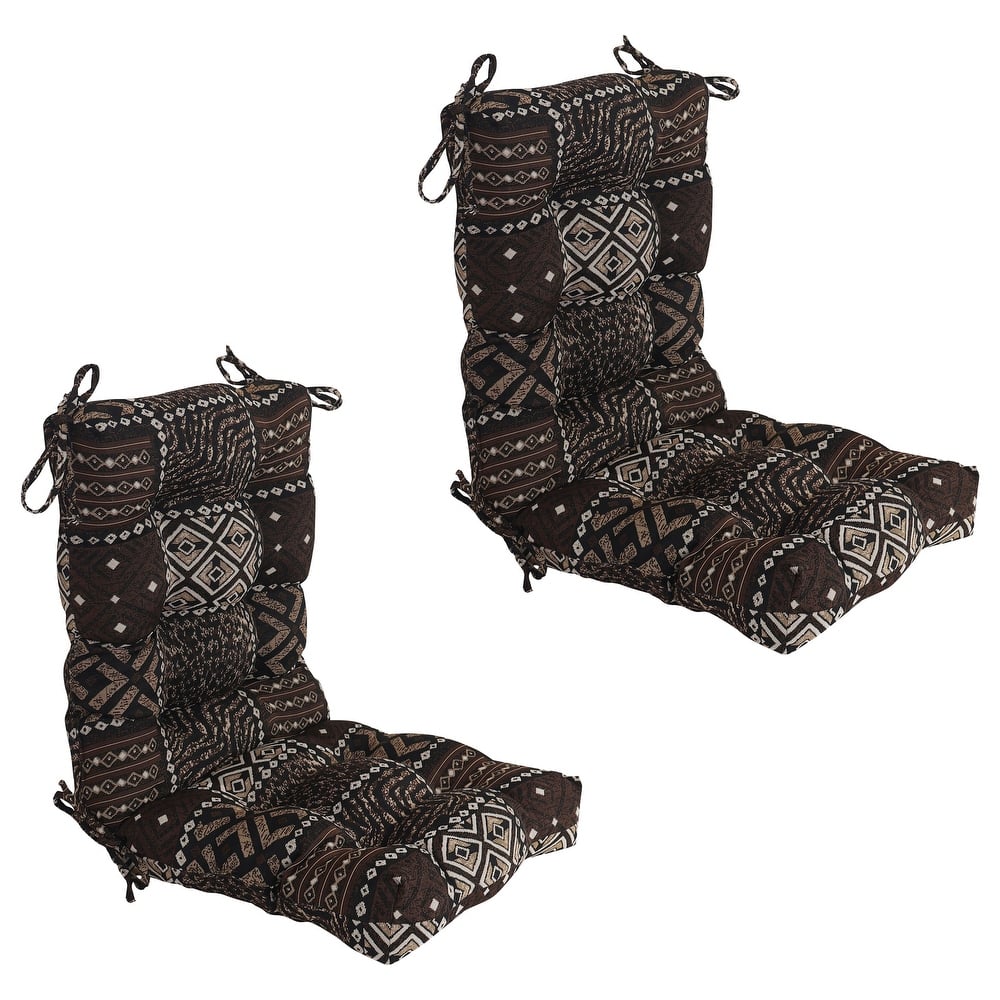 Tapestry Tufted Seat/Back Chair Cushion (Multiple Sizes)