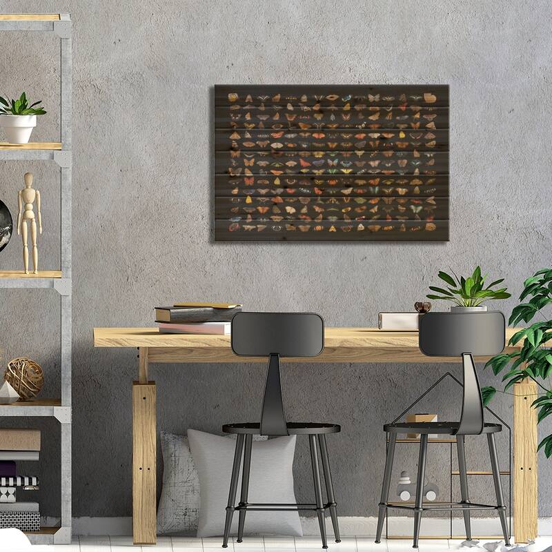 A Composite Of 225 Butterfly And Moth Species Print On Wood by Joel Sartore - Multi-Color