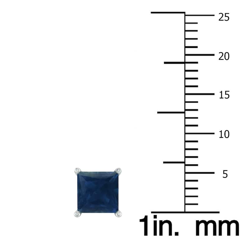 Marquee 14K White Gold 5MM Square Sapphire Earrings