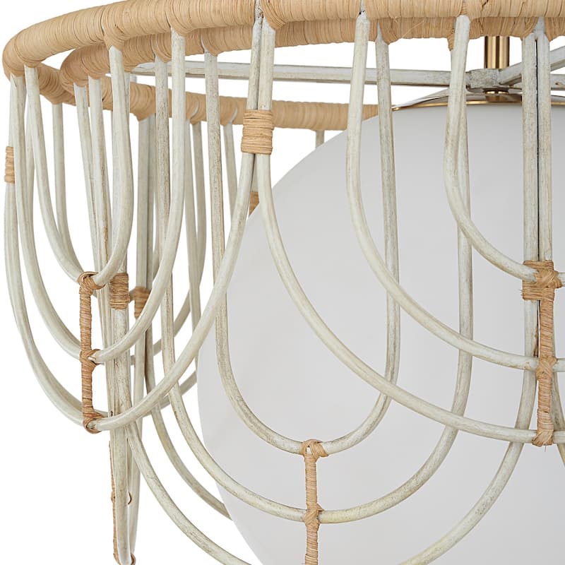 Opal Glass Globe Hanging Pendant Ceiling Light Fixture - 20"
