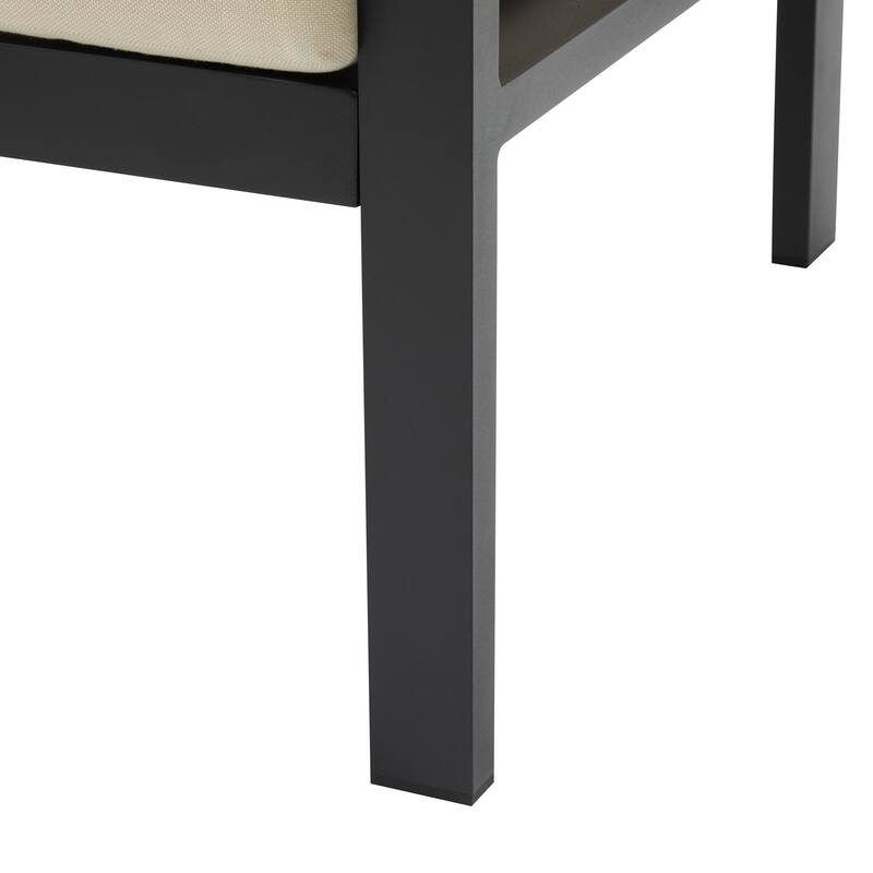 Modern Outdoor Lounge Chair with Aluminum Frame and Weather-Resistant Cushions