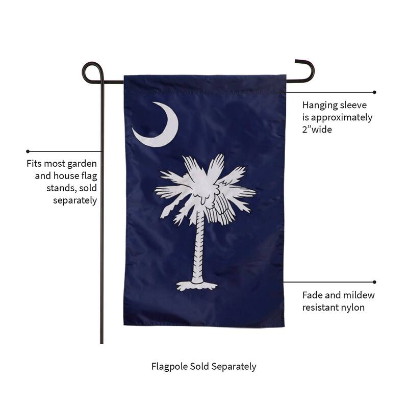 12.5 in. x 18 in. South Carolina Garden Applique Flag
