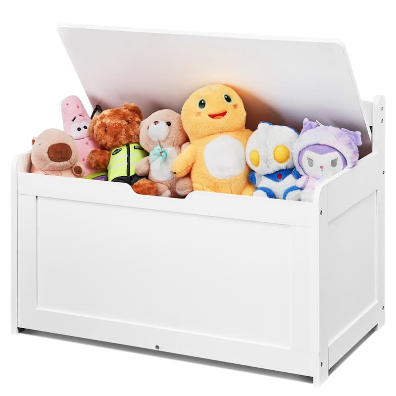 Multifunctional Storage Wooden Toy Storage Box with Flip-Top Lid and Safety Hinge Perfect for Any Room