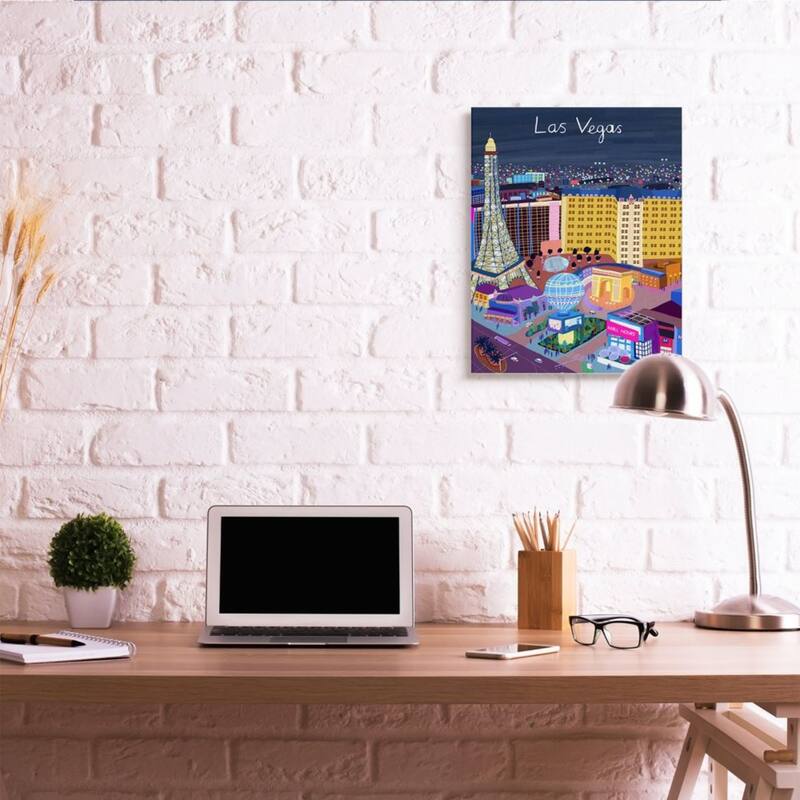 Stupell Playful Las Vegas California Illustration City Landmarks Canvas Wall Art