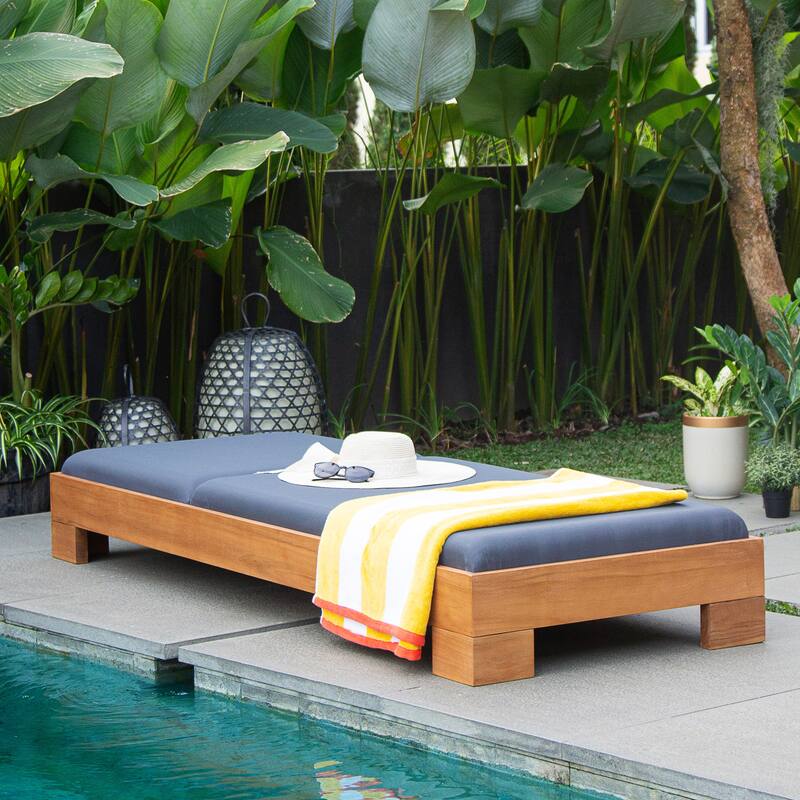 Cambridge Casual Napa Teak Chaise Lounge Chair with Cushion