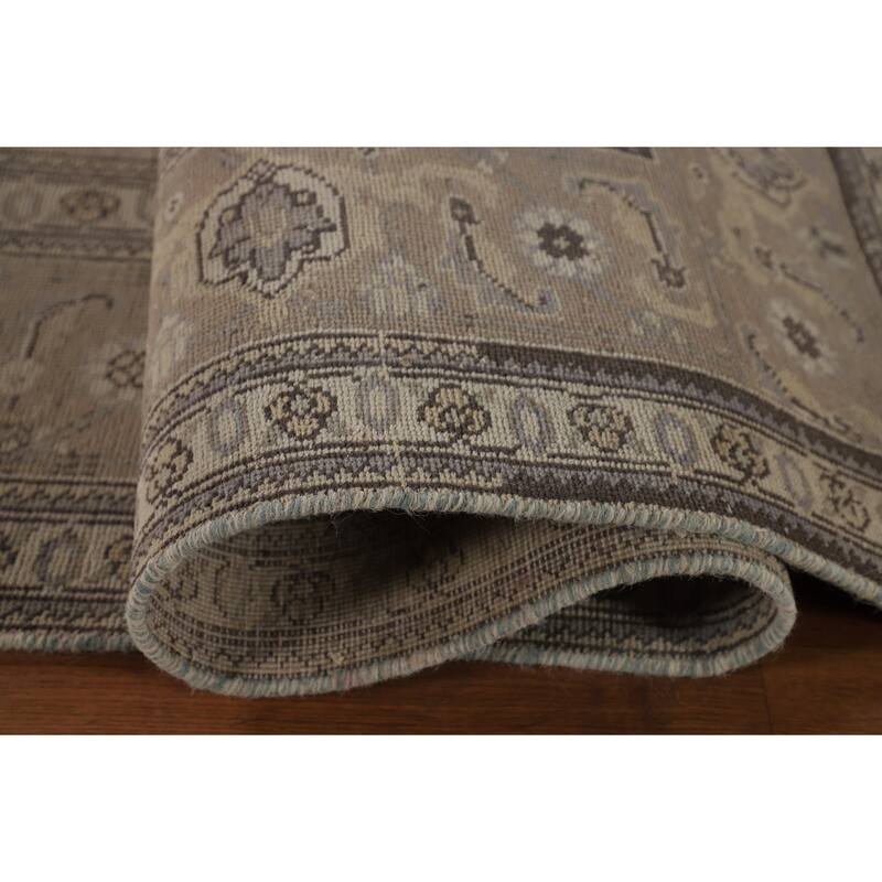 Geometric Tabriz Persian Vintage Area Rug Hand-Knotted Wool Carpet - 7'6"x 11'7"