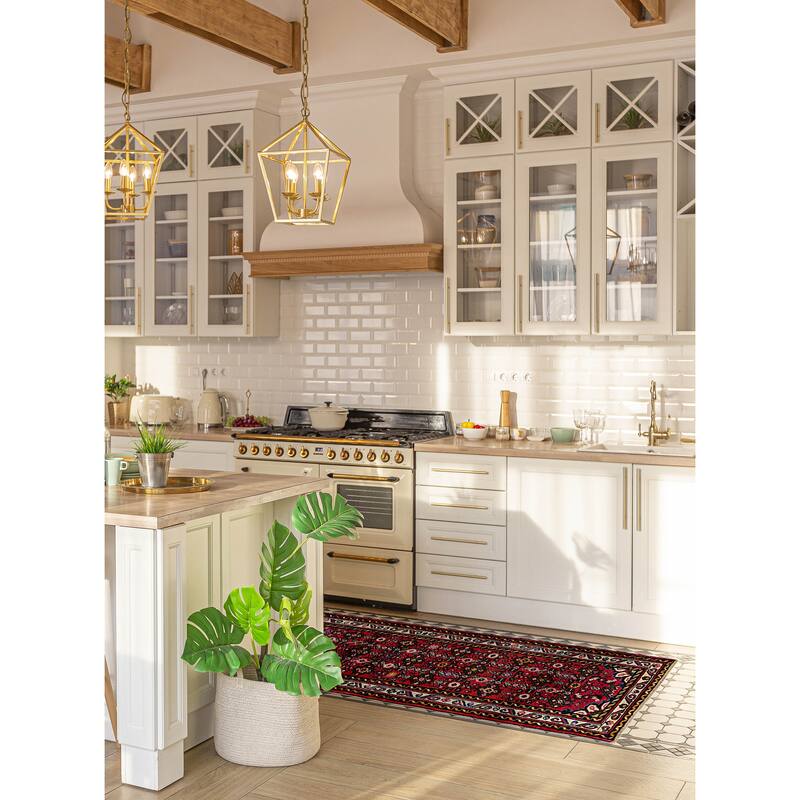 ECARPETGALLERY Hand-knotted Andelz Red Wool Rug - 2'8 x 9'6