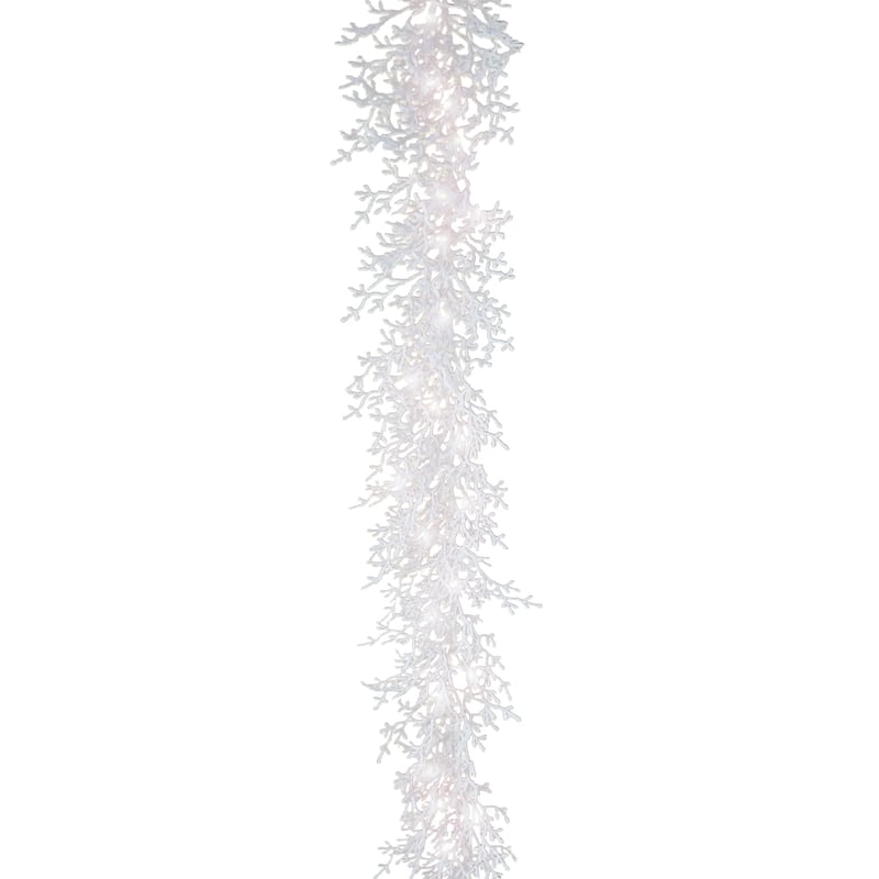 National Tree Company 9 ft. HGTV Home Collection Pre-Lit Christmas by the Sea Coral Garland - 9 ft