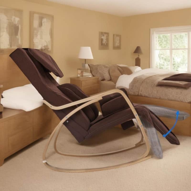 Full Massage Function Recliner Air Pressure Relaxation Chair Adjustable Rocking Chair with Cotton Fabric Cushion