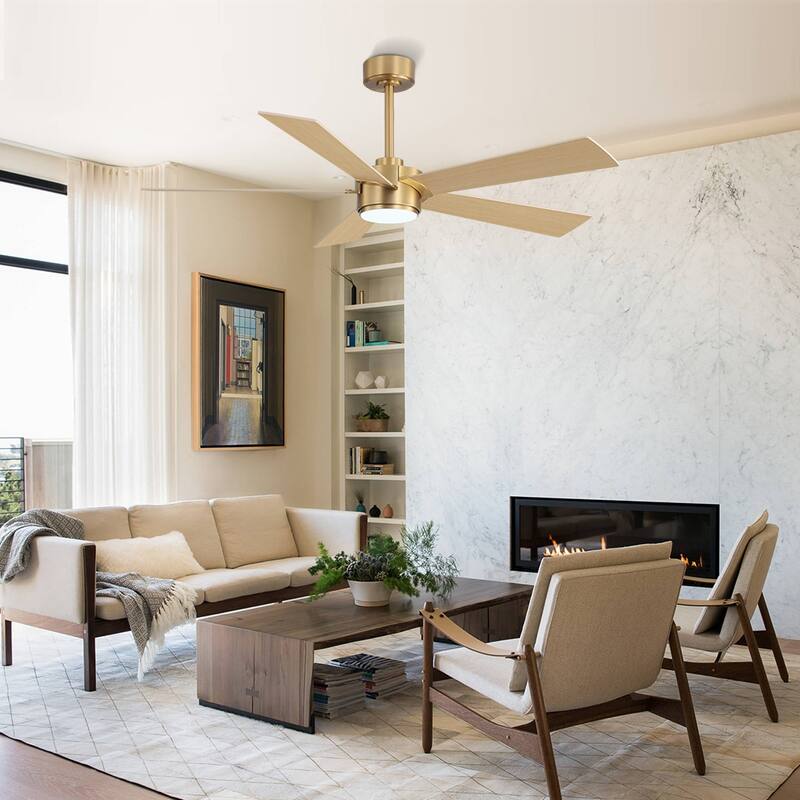 MLiAN 54 In. 5 Blades Indoor LED Ceiling Fan with Remote Control - 54"