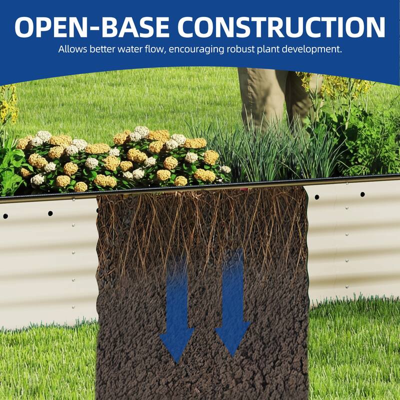 Moasis Oval Metal Outdoor Raised Garden Bed