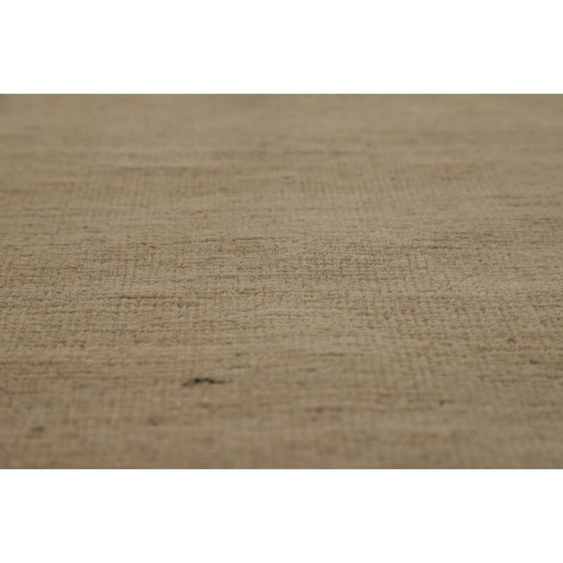Hand Knotted Oriental 100% Wool Carpet Modern Solid Beige & Ivories Gabbeh Area Rug - 11' 11'' X 8' 8''