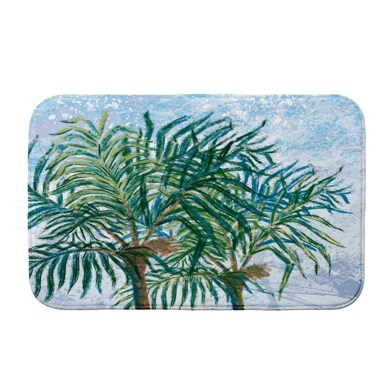 Palms Bath Mat - 21 x 34 - Blue
