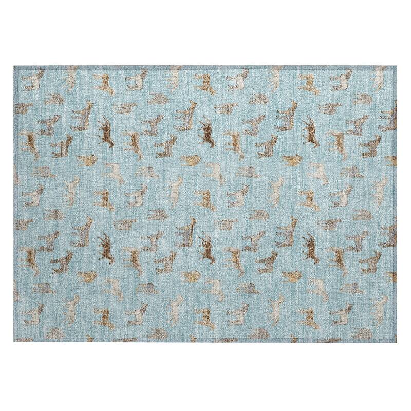 Machine Washable Indoor/ Outdoor Horses Chantille Rug