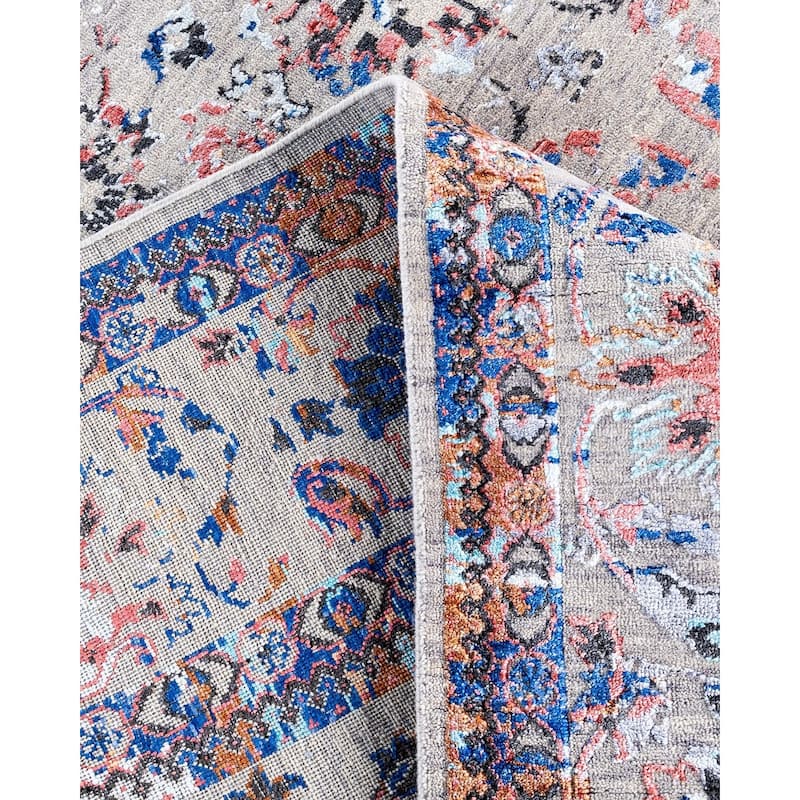 Ikat One-of-a-Kind Hand-Knotted Area Rug, Gray - 8' 0" x 10' 4"