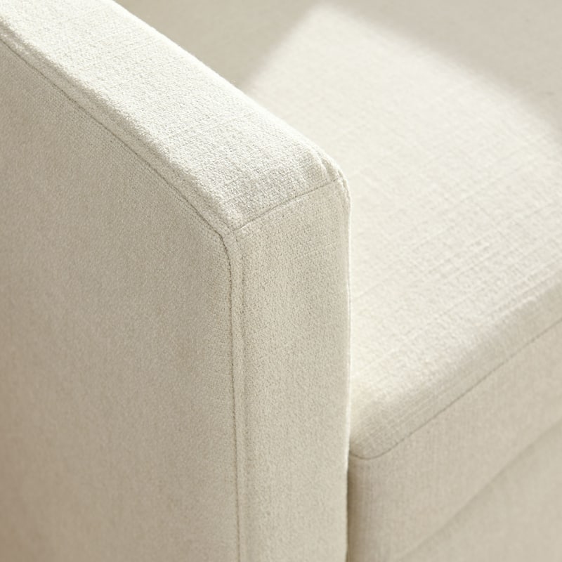 Serene Fabric Slipcovered Swivel Armchair