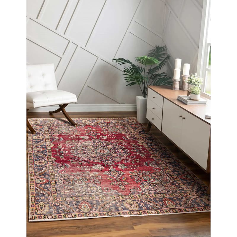 ECARPETGALLERY Hand-knotted Antalya Vintage Red Wool Rug - 7'0 x 9'8