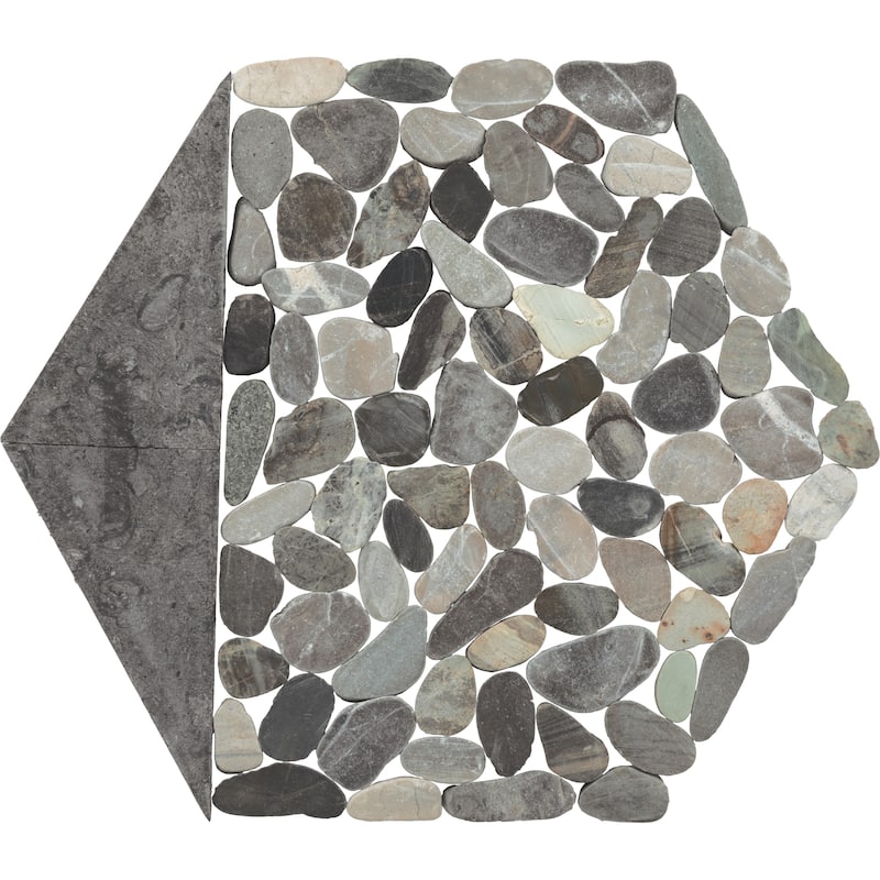 Daltile Pebble Oasis Natural Stone Tri-Hex Pebble Mosaic 11" x 10" (17 PC per Carton) (10.89 SQFT per Carton)