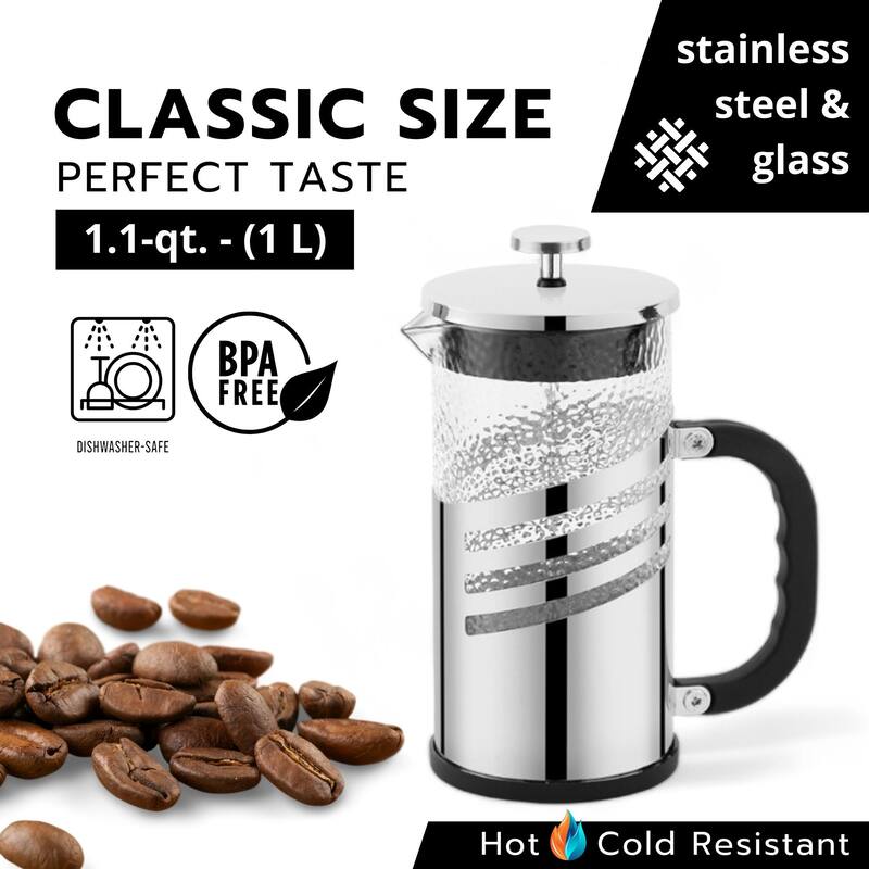 STP Goods 1.1 Qt Glass French Press Coffee Maker - 1.1Qt