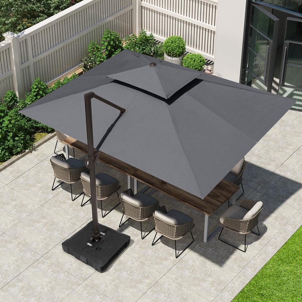 Crestlive Products 10 x 13ft Outdoor Patio Cantilever Umbrella with Base