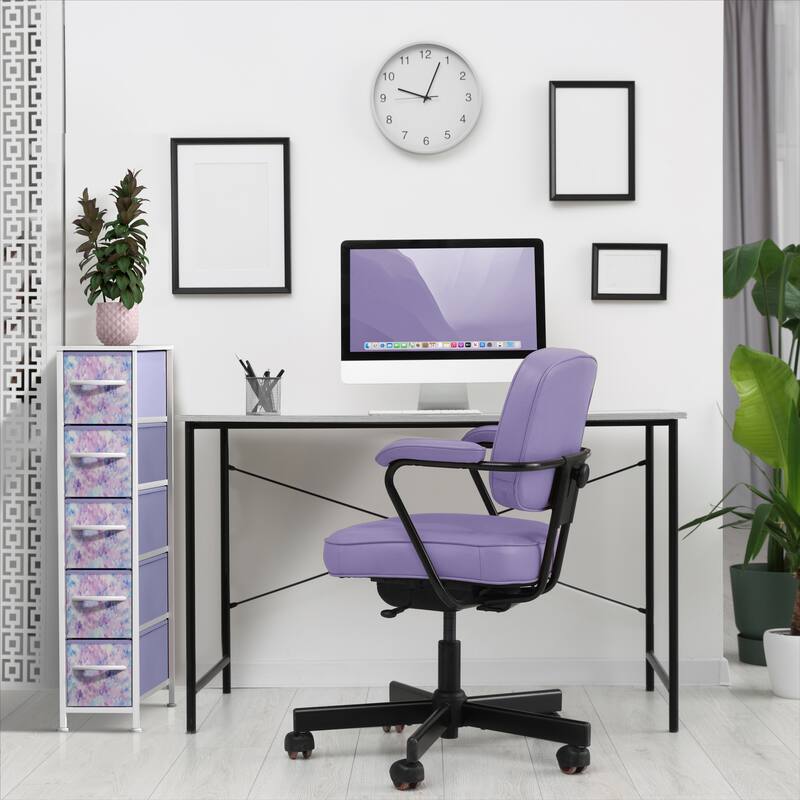 Sorbus Narrow Dresser with 5 Drawers - Vertical Slim Storage Chest of Drawers with Steel Frame, Wood Top & Easy Pull Fabric Bins