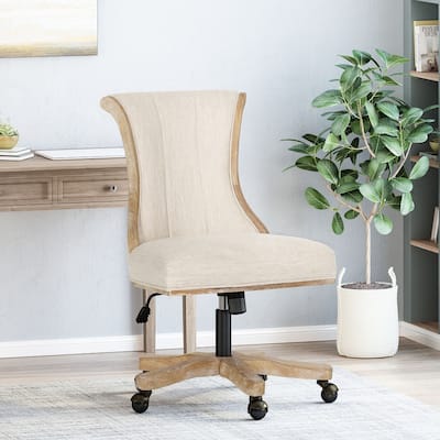 Coulee Upholstered Roll Back Swivel Office Chair by Christopher Knight Home - 24.75" L x 27.75" W x 35.50-40.00" H