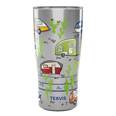 Tervis Traveler Retro Camping Triple Walled Insulated Travel Tumbler, Stainless Steel - 20oz