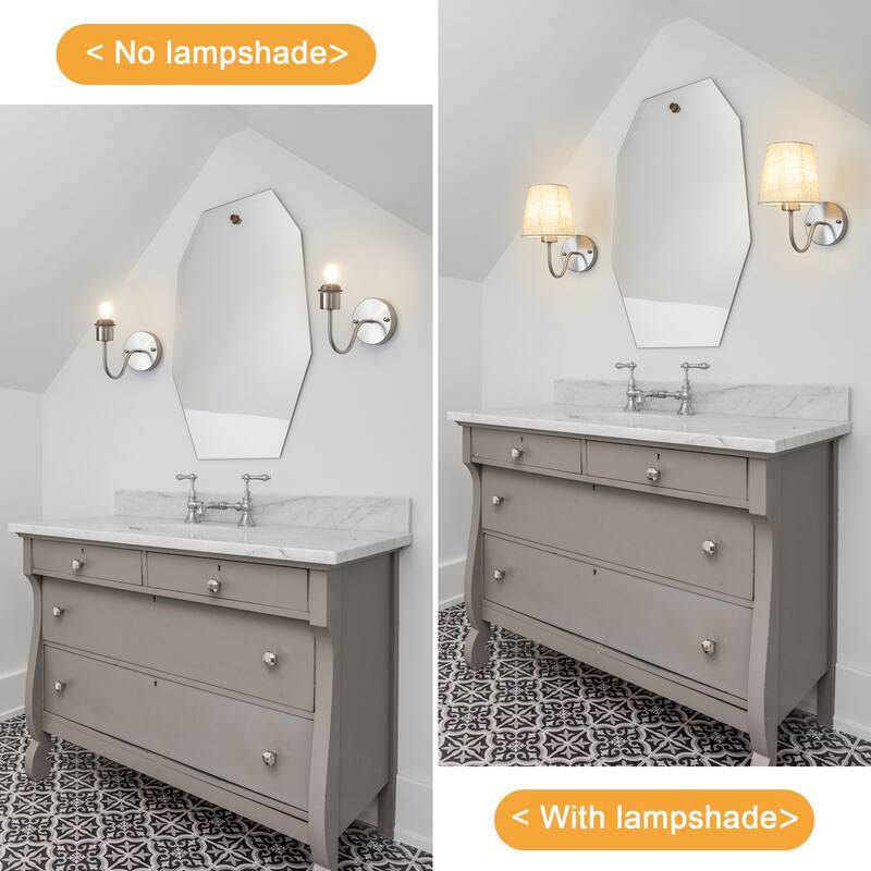 Modern Gold 2-Light Bathroom Vanity Lights, Classic Dimmable Bath Sconce Wall Light - 10.04'' H X 10.78'' W