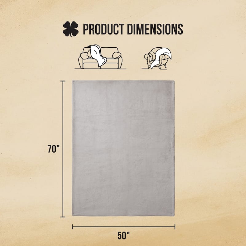 Lucky Brand Solid Synthetic Fur Rabbit 50" x 70" Throw Blanket